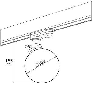 Spot pe sina BANG / Accesoriu pentru sinele trifazate ARGON T-RACK 104738 universul-luminii.ro