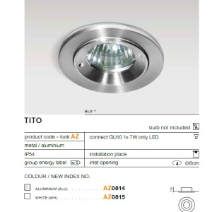 Spot pentru baie incastrabil Tito 1 alb 69858 universul-luminii.ro