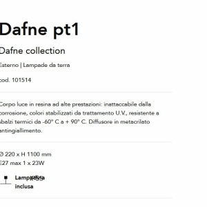 Stalp de exterior, H-110cm Dafne pt1 negru 143198 universul-luminii.ro