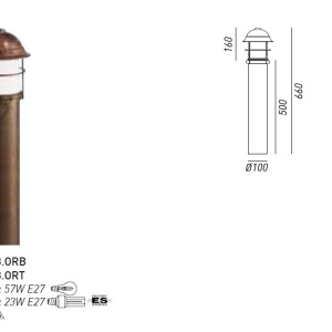Stalp de exterior, inaltime 66cm cu protectie IP44, Garden 245.43.OR 47488 universul-luminii.ro