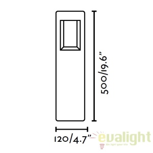 Stalp de exterior modern cu iluminat LED inaltime 50cm cu protectie IP54 NAYA LED 71199 42408 universul-luminii.ro