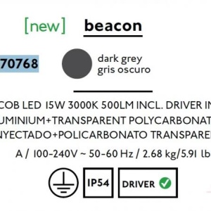 Stalp de exterior modern cu iluminat LED inaltime 65cm cu protectie IP54 GIZA LED 70768 64698 universul-luminii.ro