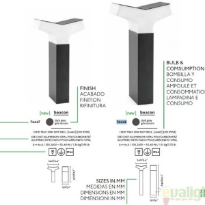 Stalp de exterior modern inaltime 21,5cm cu protectie IP44 TAU 74446 64738 universul-luminii.ro