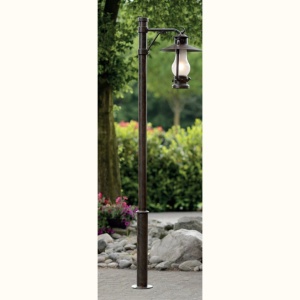 Stalp design rustic iluminat exterior din fier forjat, inaltime 236cm, AL 6667