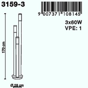 Stalp exterior Boston 3159-3 GL 43358 universul-luminii.ro