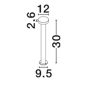 Stalp exterior IP65 LED 2700K GONG negru H-30cm - Img 4