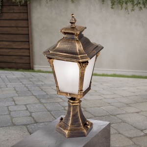 Stalp exterior stil clasic IP23 H57cm Aiko AL 11-1139/1 Patina OR 173678 universul-luminii.ro