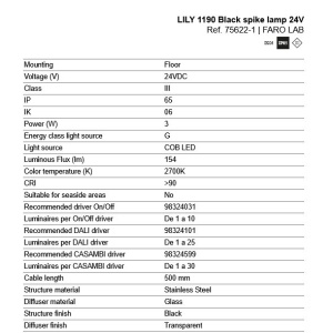 Stalp iluminat exterior decorativ cu tarus LILY 1190 24V - Img 7