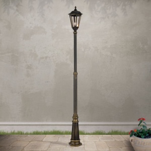 Stalp iluminat exterior stil clasic IP43 H249 Puchberg AL 11K/82508 schwarz-gold/rauch OR 631288 universul-luminii.ro
