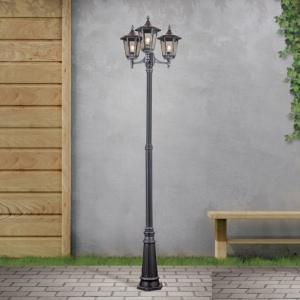Stalp iluminat exterior stil clasic IP43 H255 Hermine AL 11K/82549/A schwarz-silber OR 172528 universul-luminii.ro