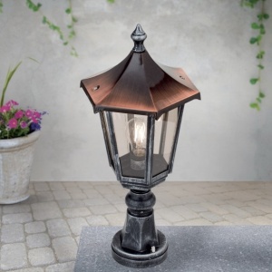 Stalp iluminat exterior stil clasic IP43 H52 Hermine AL 11K/82513/A schwarz-silber OR 183278 universul-luminii.ro