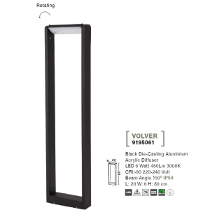 Stalp LED cu lumina orientabila pentru iluminat exterior IP54 VOLVER H-80cm 190748 universul-luminii.ro