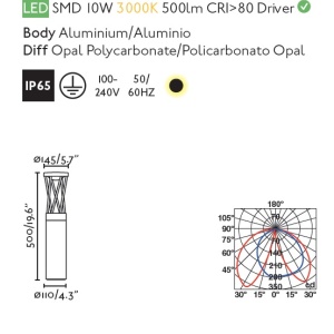 Stalp LED de exterior design modern ambiental IP65 TWIST 82848 universul-luminii.ro