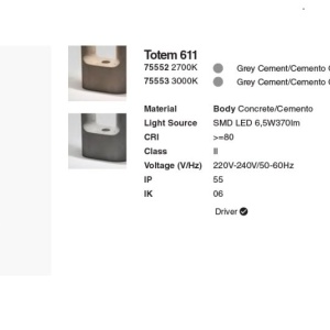 Stalp LED de exterior IP55 TOTEM 60cm Grey 3000K 214778 universul-luminii.ro