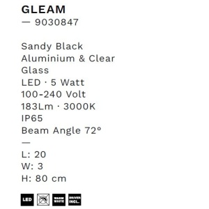 Stalp LED iluminat exterior decorativ IP65 GLEAM H-80cm 148928 universul-luminii.ro