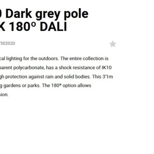 Stalp LED iluminat exterior simetric 180º IP65 RUSH 310cm 2700K DALI 128728 universul-luminii.ro