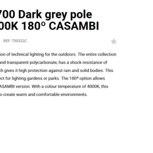 Stalp LED iluminat exterior simetric 180º IP65 RUSH 370cm 4000K CASAMBI 129248 universul-luminii.ro