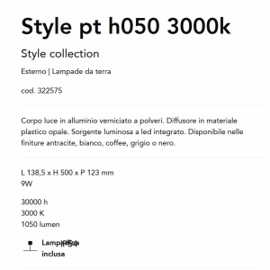 Stalp LED iluminat exterior Style pt h050 3000k cafeniu 143488 universul-luminii.ro