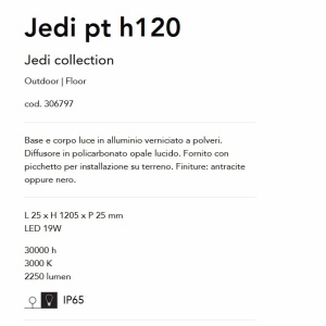 Stalp LED slim pentru iluminat exterior, IP65 Jedi pt h120 antracit 55818 universul-luminii.ro
