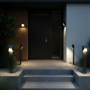 Stalp mediu pentru iluminat exterior IP54 Pontio negru 115128 universul-luminii.ro