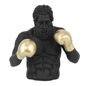 Statueta decorativa BOXER 50cm negru/ auriu