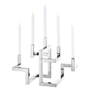Suport pentru 5 lumanari, design LUX Skyline, nickel 110269 HZ
