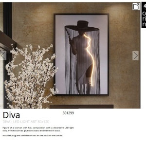 Tablou de perete decorativ cu iluminat Diva - Img 7