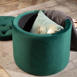 Taburete cu spatiu de depozitare Modern Barock 50cm, verde inchis - Img 2