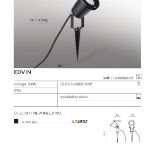 Tarus de exterior cu spot directionabil IP65 EDVIN 97338 universul-luminii.ro