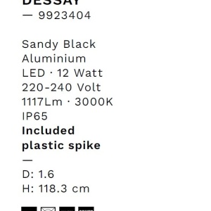 Tarus LED iluminat exterior decorativ IP65 DESSAY H-98cm 148878 universul-luminii.ro