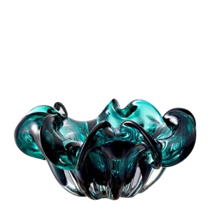 Vas decorativ design elegant Triada verde diam.21cm 112571 HZ