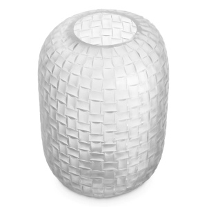 Vas decorativ design LUX realizat manual din sticla Varese L frosted - Img 2