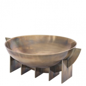 Vas decorativ din otel inoxidabil design LUX Bismarck, alama vintage 114156 HZ