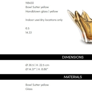 Vaza, Vas decorativ design LUX Sutter, galben - Img 5