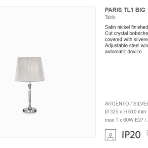 Veioza cu variator PARIS TL1 BIG Argento 014975 - Img 4