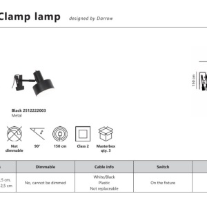 Veioza/ Lampa cu clips/ clema de birou Matis alb 244138 universul-luminii.ro