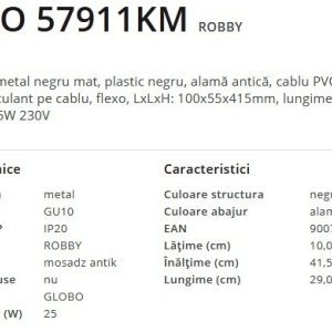 Veioza, lampa de birou cu clema design modern Robby alama antic 66988 universul-luminii.ro