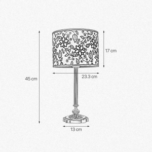 Veioza, Lampa de masa cu abajur elegant Floral Medium - Img 3