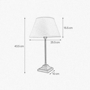 Veioza, Lampa de masa cu abajur elegant Ivory Striped Medium - Img 3