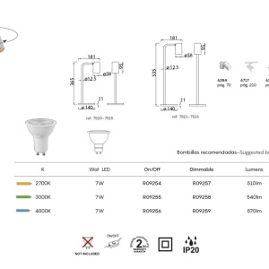 Veioza/Lampa de masa cu Spot directionabil SAL H-36,5cm alba 133188 universul-luminii.ro