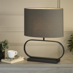 Veioza/Lampa de masa decorativa Sleek negru/gri - Img 2