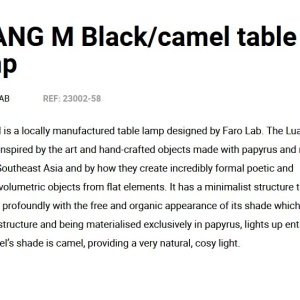 Veioza/Lampa de masa design decorativ LUANG M Black/camel - Img 7
