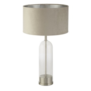 Veioza/Lampa de masa design decorativ Oxford nickel/taupe 139838 universul-luminii.ro