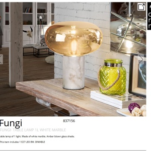Veioza / Lampa de masa design elegant Fungi alb/ chihlimbar 196608 universul-luminii.ro