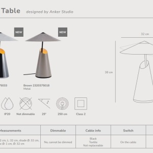 Veioza, Lampa de masa design geometric, abajur directionabil Taido maro 221198 universul-luminii.ro