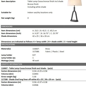 Veioza, Lampa de masa design LUX Coosa 117108 universul-luminii.ro