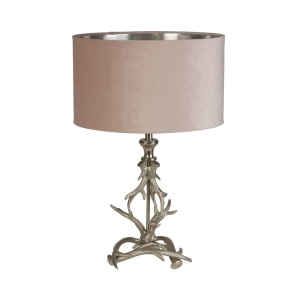 Veioza/Lampa de masa design lux elegant Belle argintiu/roz 148608 universul-luminii.ro