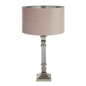Veioza/Lampa de masa design lux elegant Belle crom/roz 148788 universul-luminii.ro
