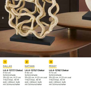 Veioza/Lampa de masa lemn design decorativ DALLAS 235158 universul-luminii.ro