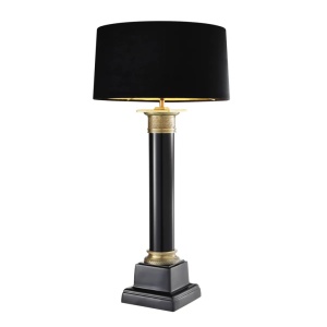 Veioza, lampa de masa LUX neagra, finisaj brass, H-83cm, Monaco 101640 HZ